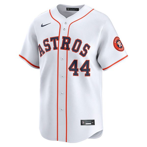 Мужская белая домашняя лимитированная футболка игрока Houston Astros Yordan Alvarez Nike — фото 3