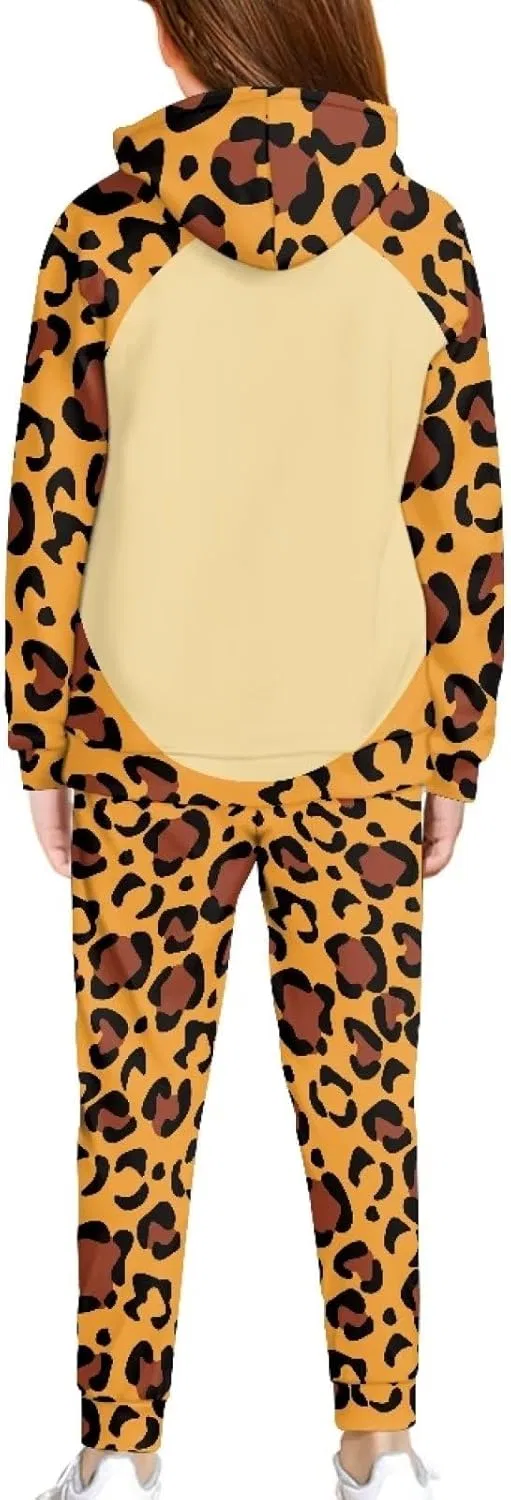 Детский спортивный костюм с капюшоном doginthehole, 2 предмета, Leopard Print — фото 3