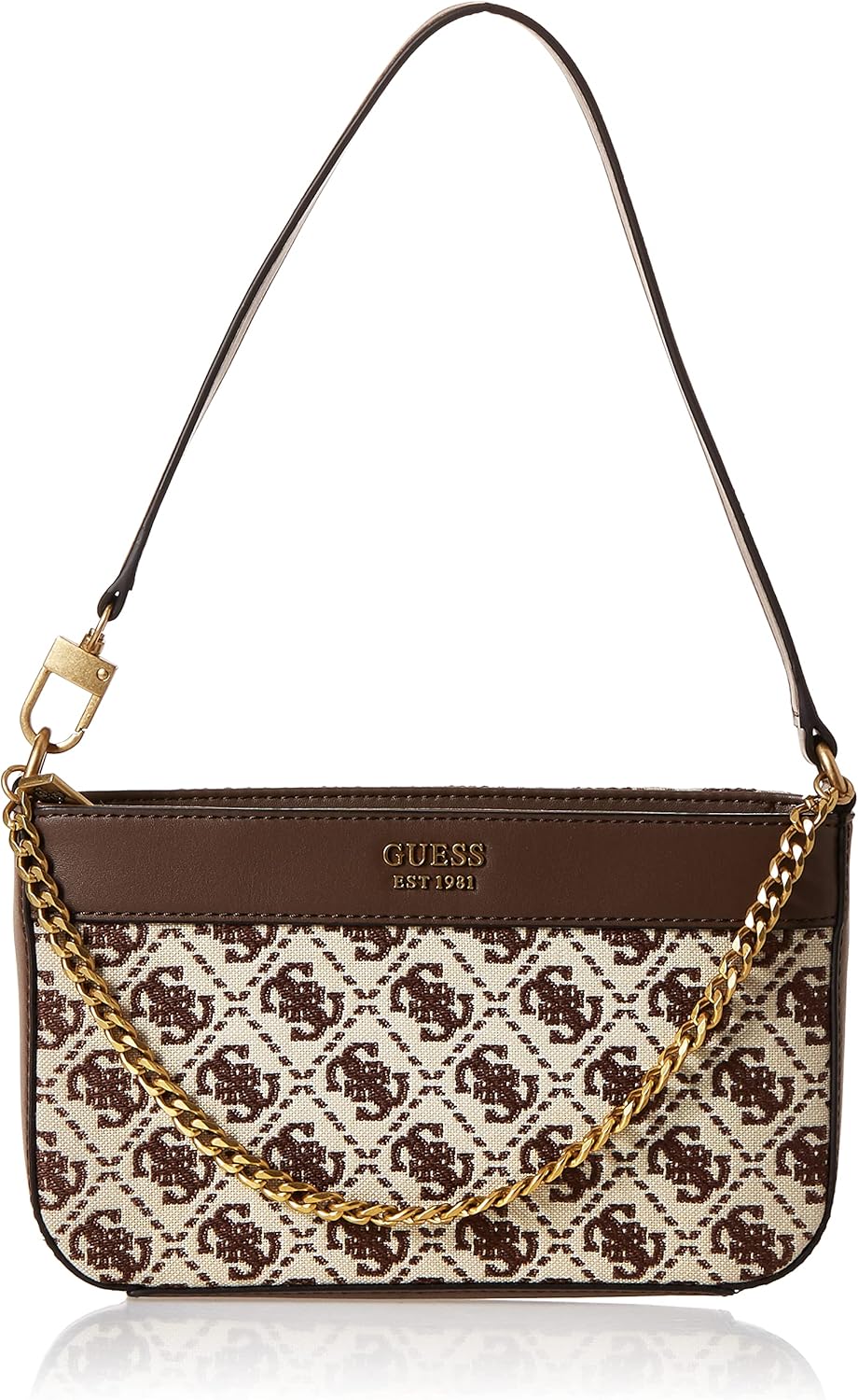 

GUESS Женская Сумка Katey Brown Logo Jacquard Мини Сумка Через Плечо С Верхней Молнией