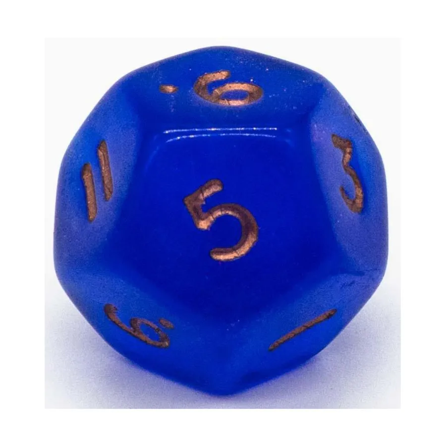 

d12 16 мм Синий с кленом (1), Dice - Fire Opal (eM-4 Miniatures) (Crystal Caste)