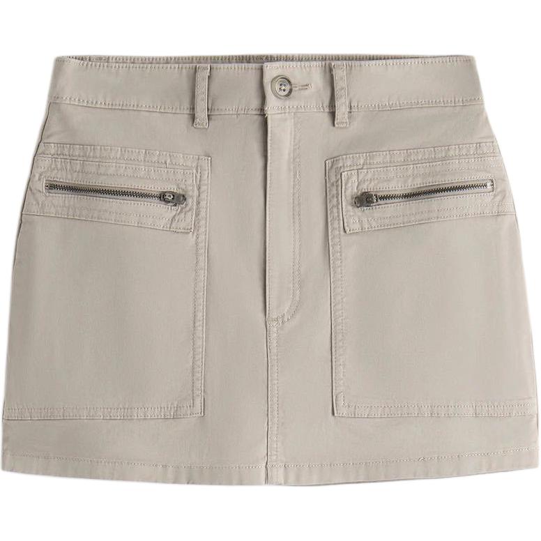 

Женские серые карго-юбки-шорты Abercrombie＆Fitch, серый