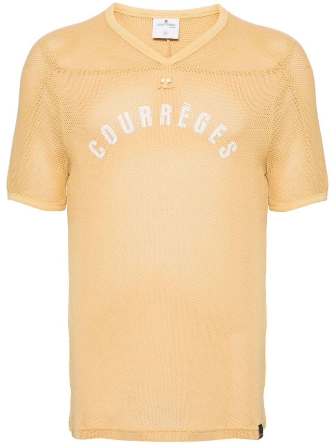 

Courrèges футболка с логотипом и V-образным вырезом, желтый