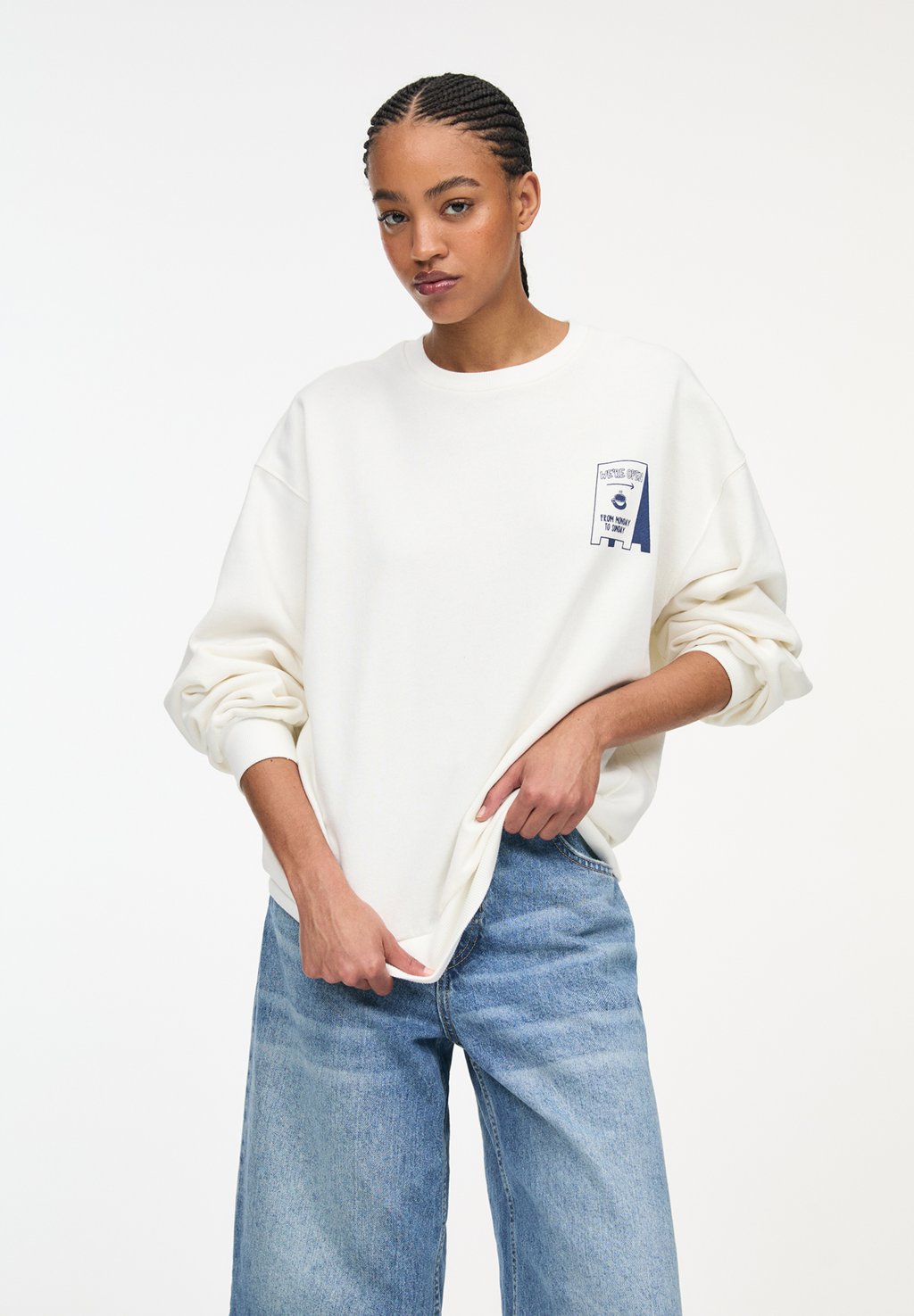 

Толстовка PULL&BEAR, белый