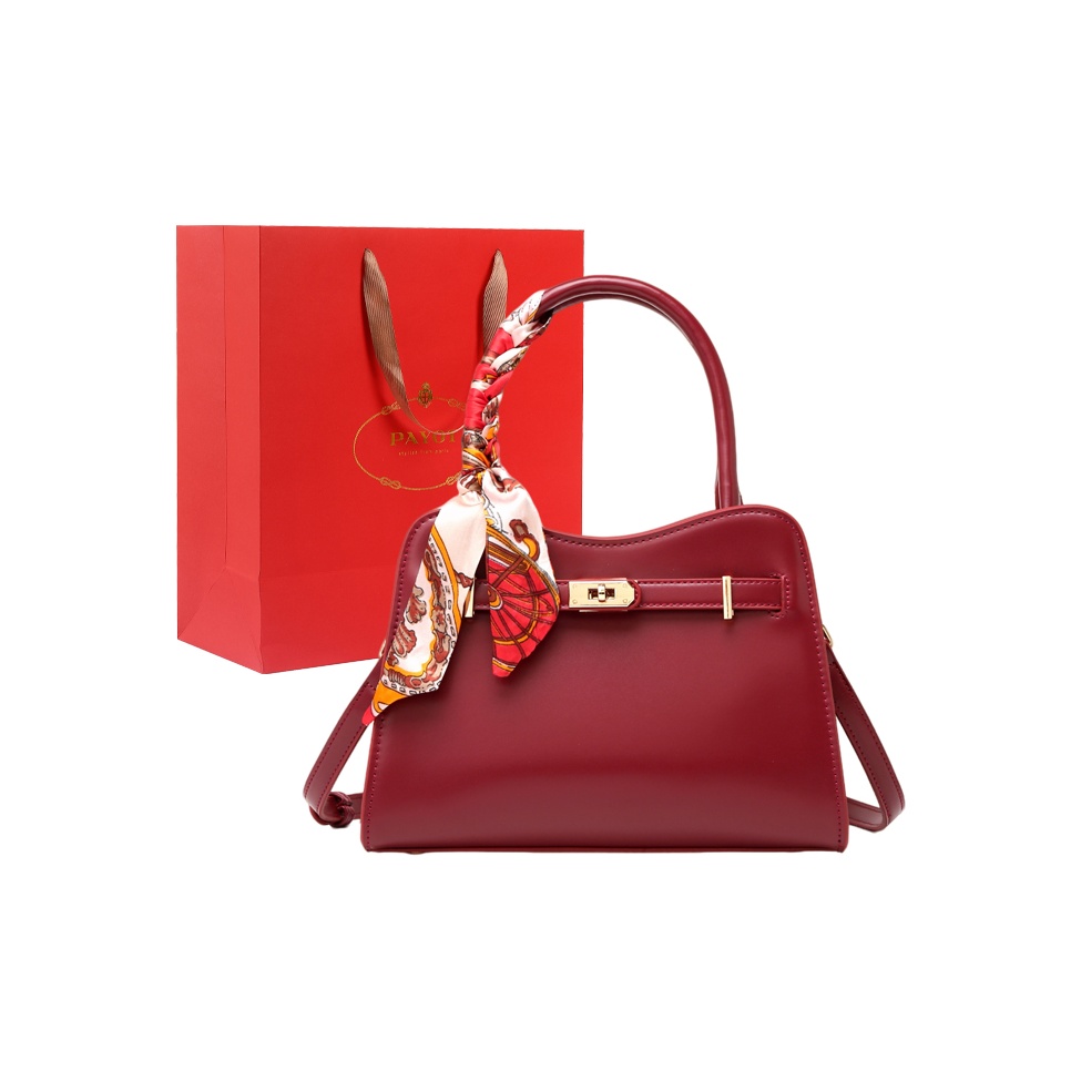 

PAYOT Синтетическая кожаная сумка через плечо женская бордовая, Burgundy