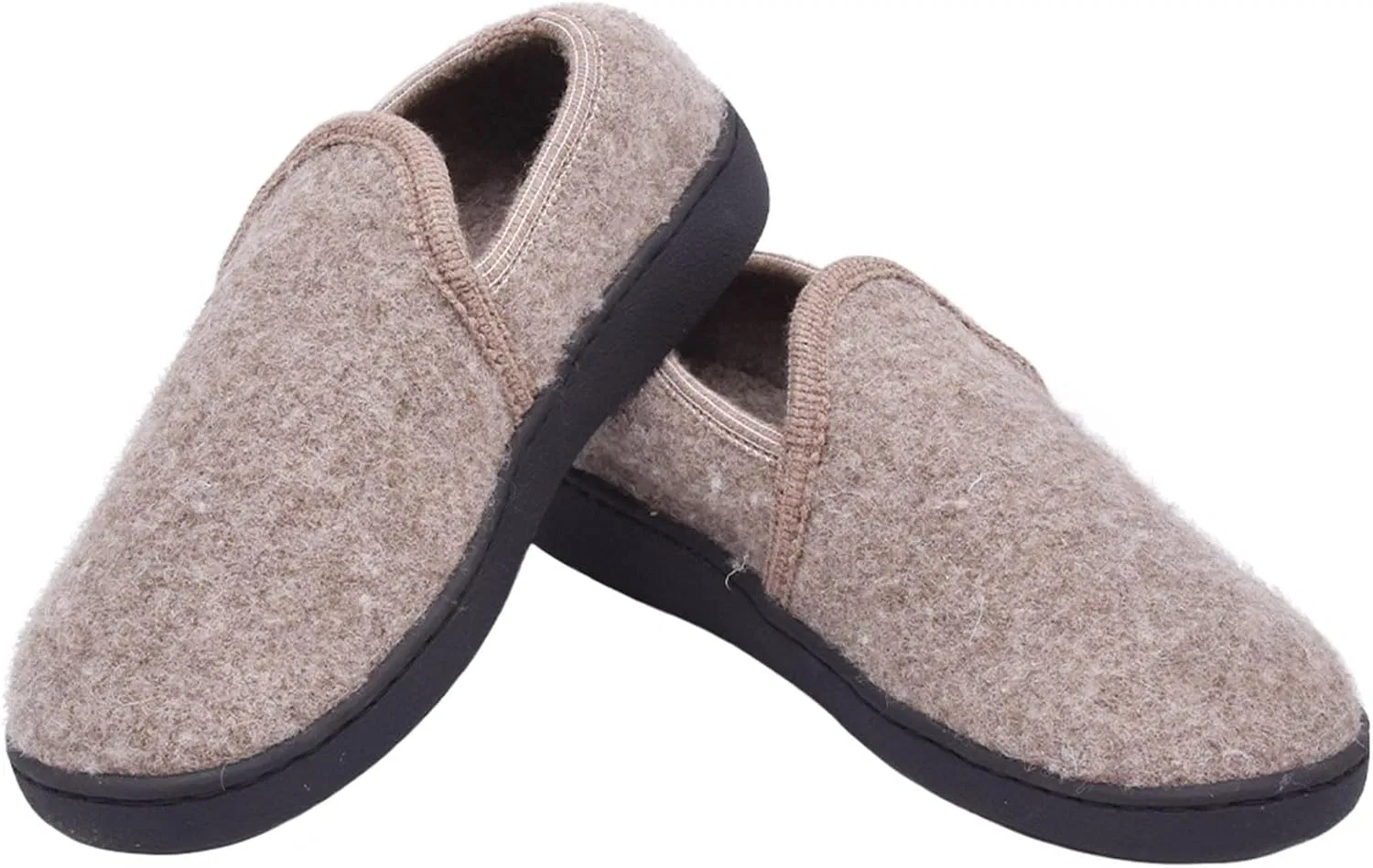 HAFLINGER Unisex Atb II Теплые шерстяные дышащие влагоотводящие тапочки с закрытой пяткой и нескользящей резиновой подошвой, Erdfarben — фото 3