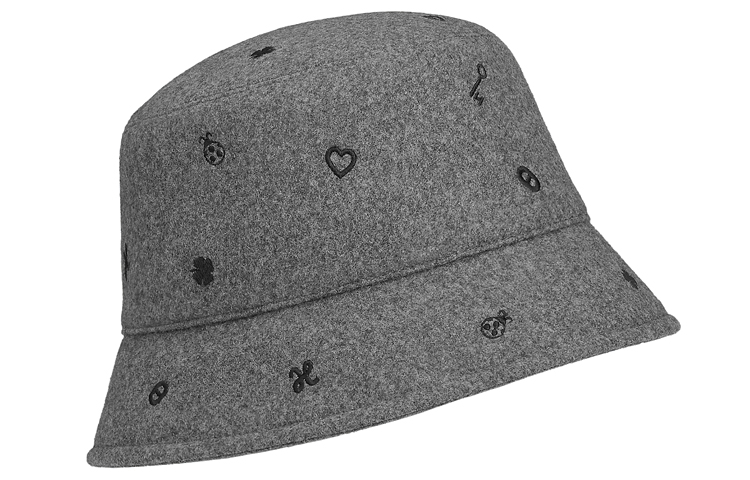 

HERMES Кашемировая ведро шляпа унисекс, Gray