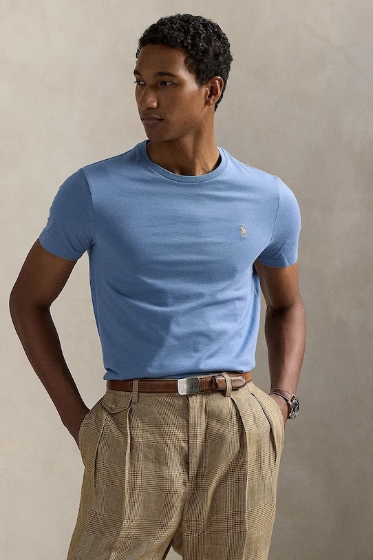 

Хлопковая футболка Polo Ralph Lauren, синий