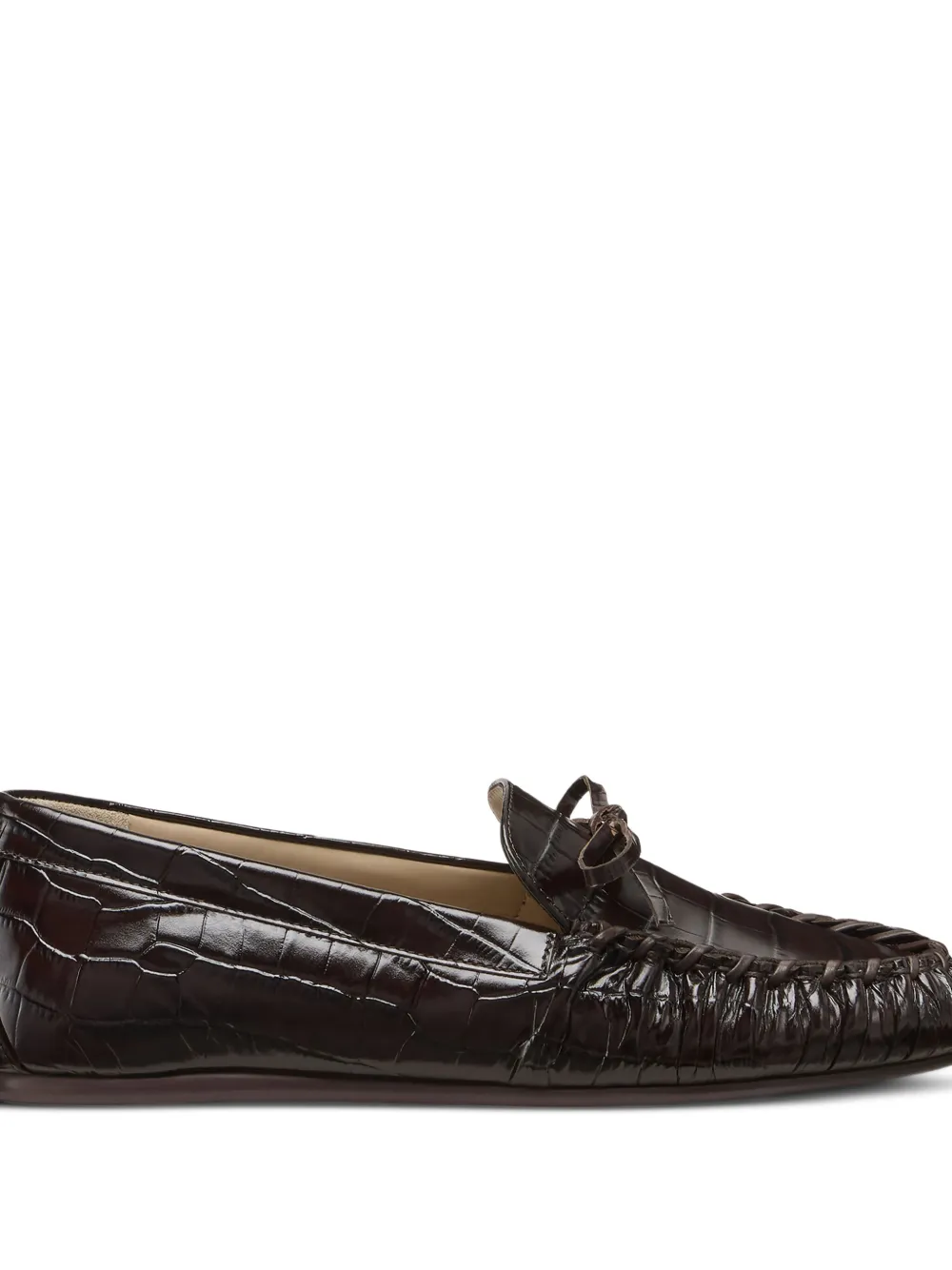 Лоферы Britt с бантом и сборками Stuart Weitzman, коричневый