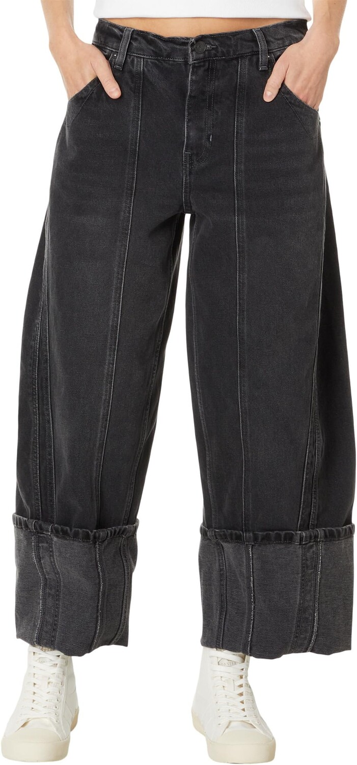 

Джинсы Free People Olsen Cuffed Barrel, цвет Black Ice