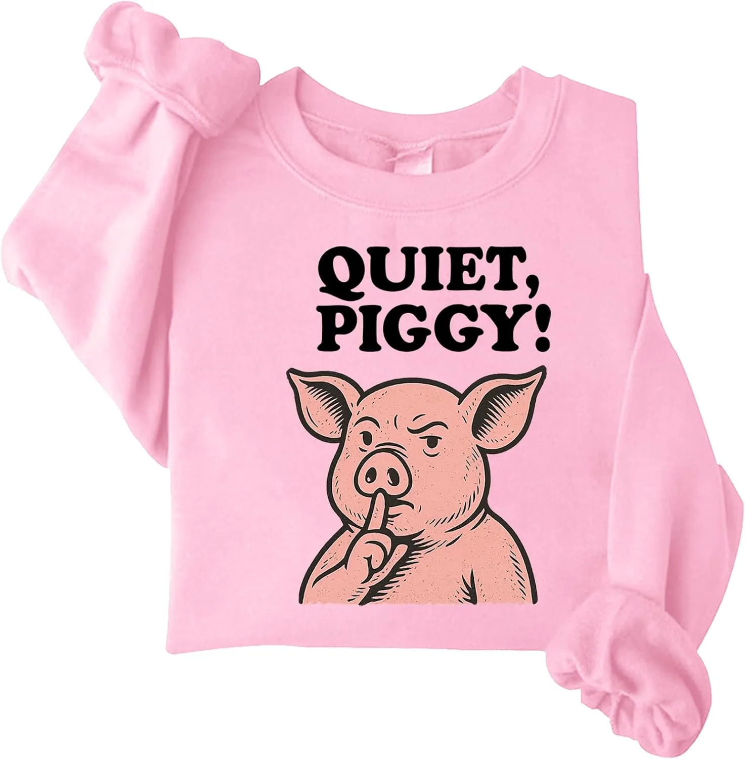 

Толстовка с принтом "Quiet Piggy" quyaosy