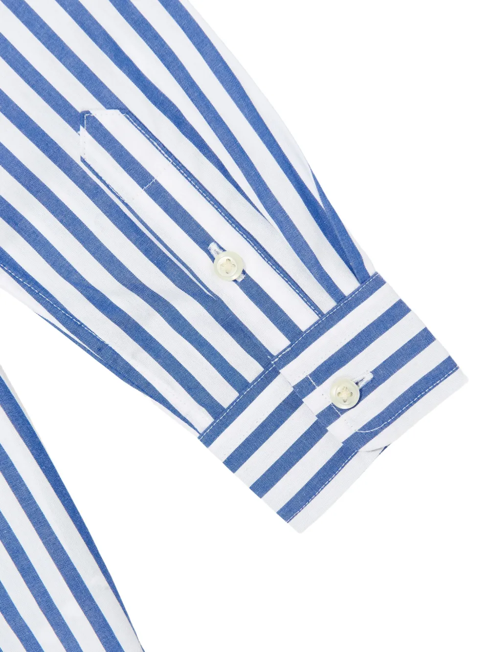Поплиновая рубашка в полоску POLO RALPH LAUREN KIDS, синий — фото 4