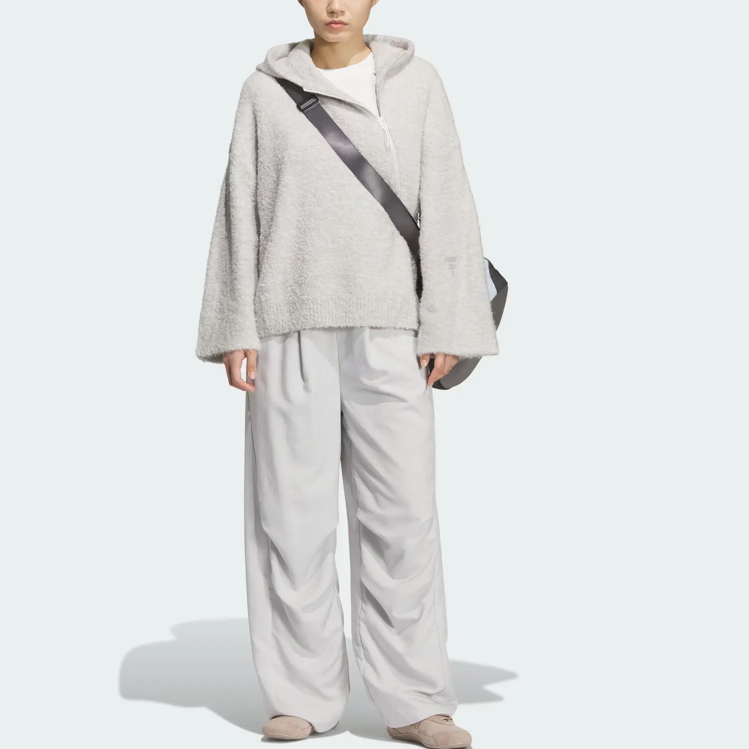 Топ FOS FW25 FUTURE STYLE KNITWEAR Women's Adidas, светло-серый — фото 3