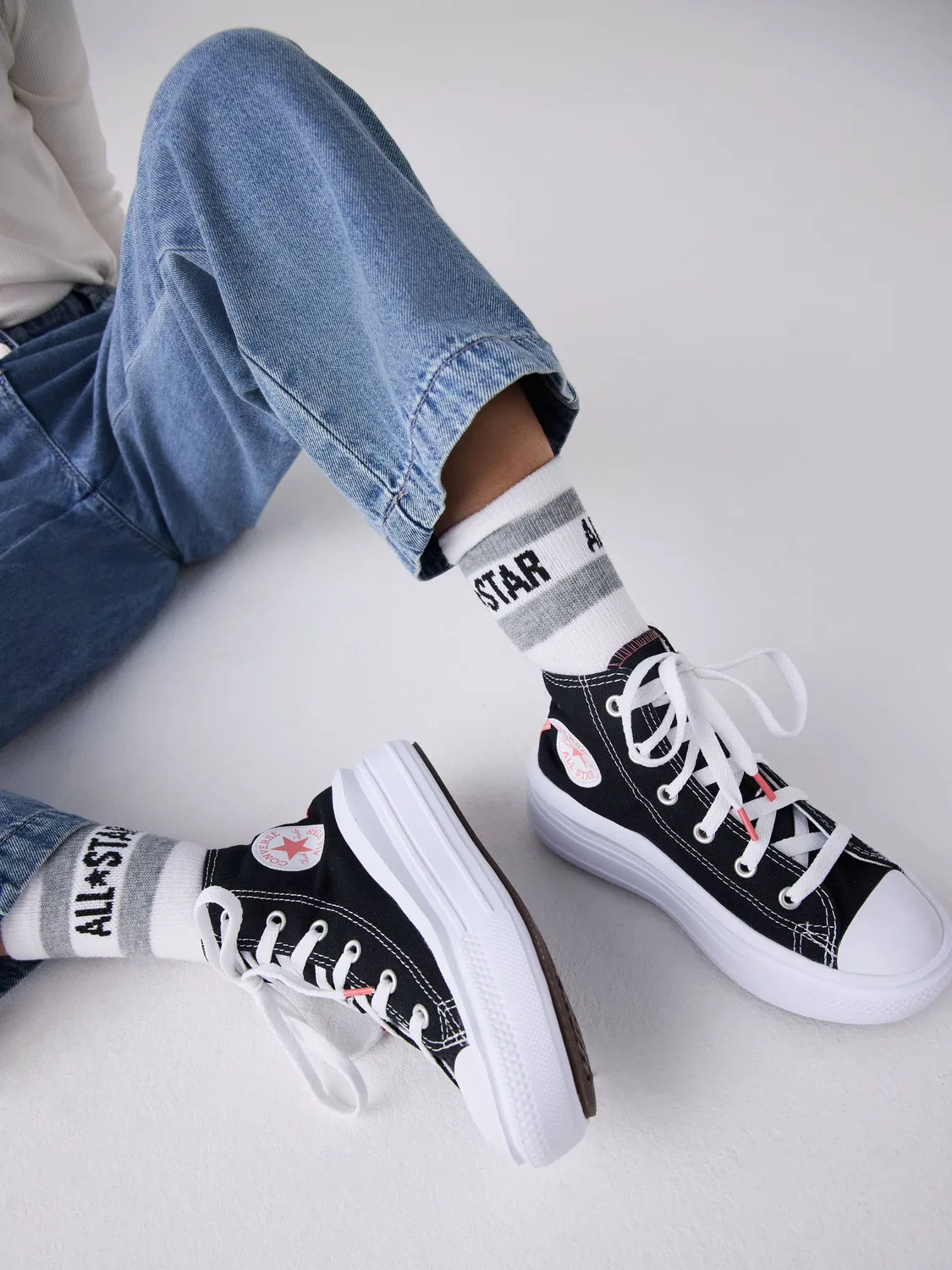 Кроссовки высокие платформа Converse Move, черный — фото 3