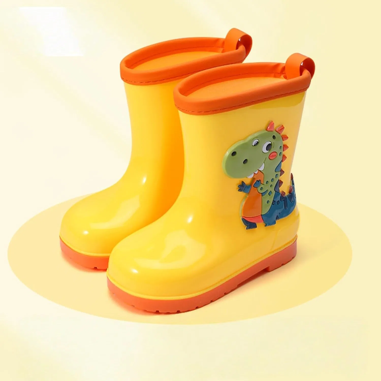Детские сапоги для мальчиков с принтом динозавров Boys Dinosaur Rain Boots, Yellow — фото 4
