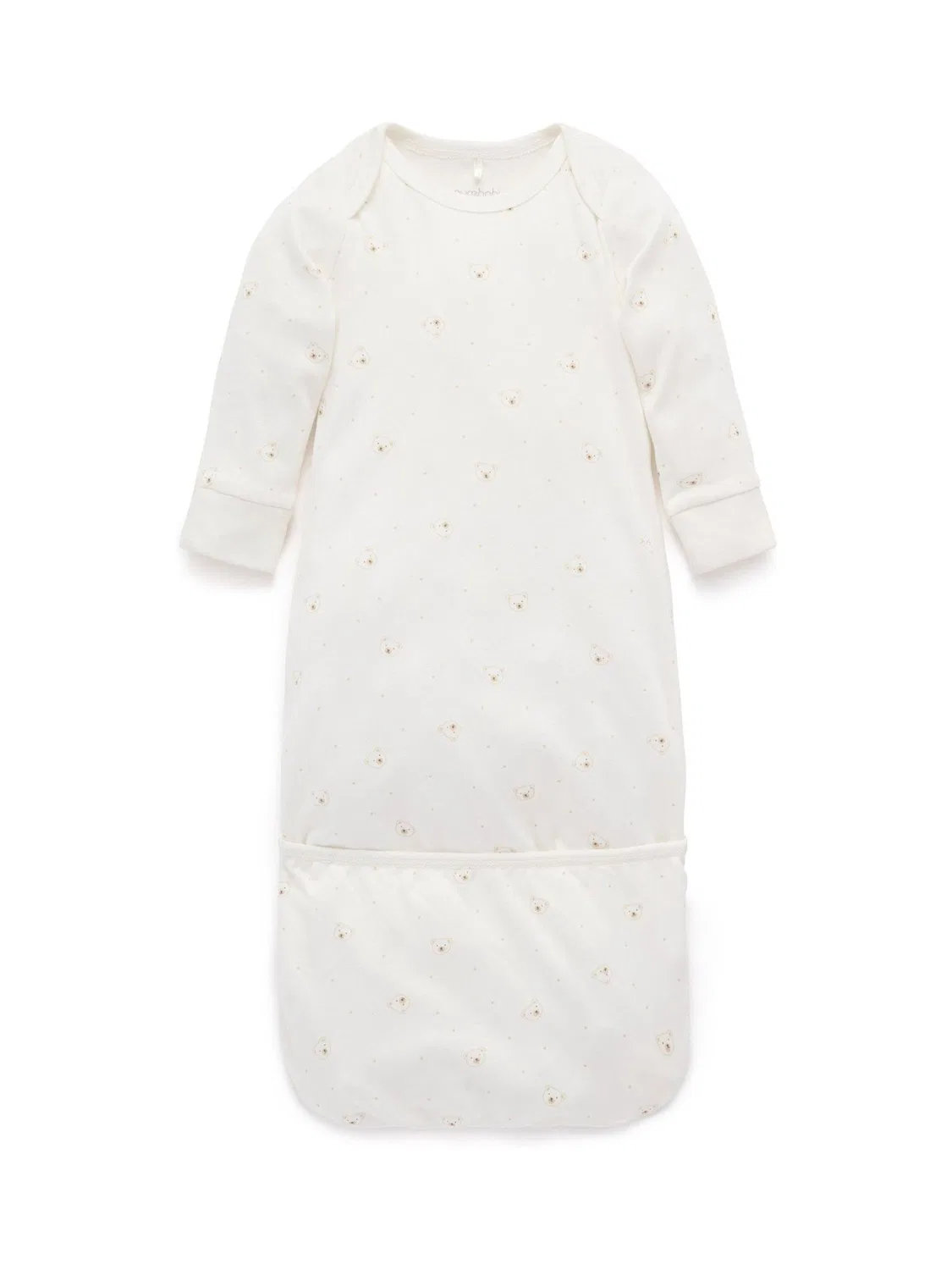 Комбинезон для сна с принтом медвежонка Purebaby, Natural