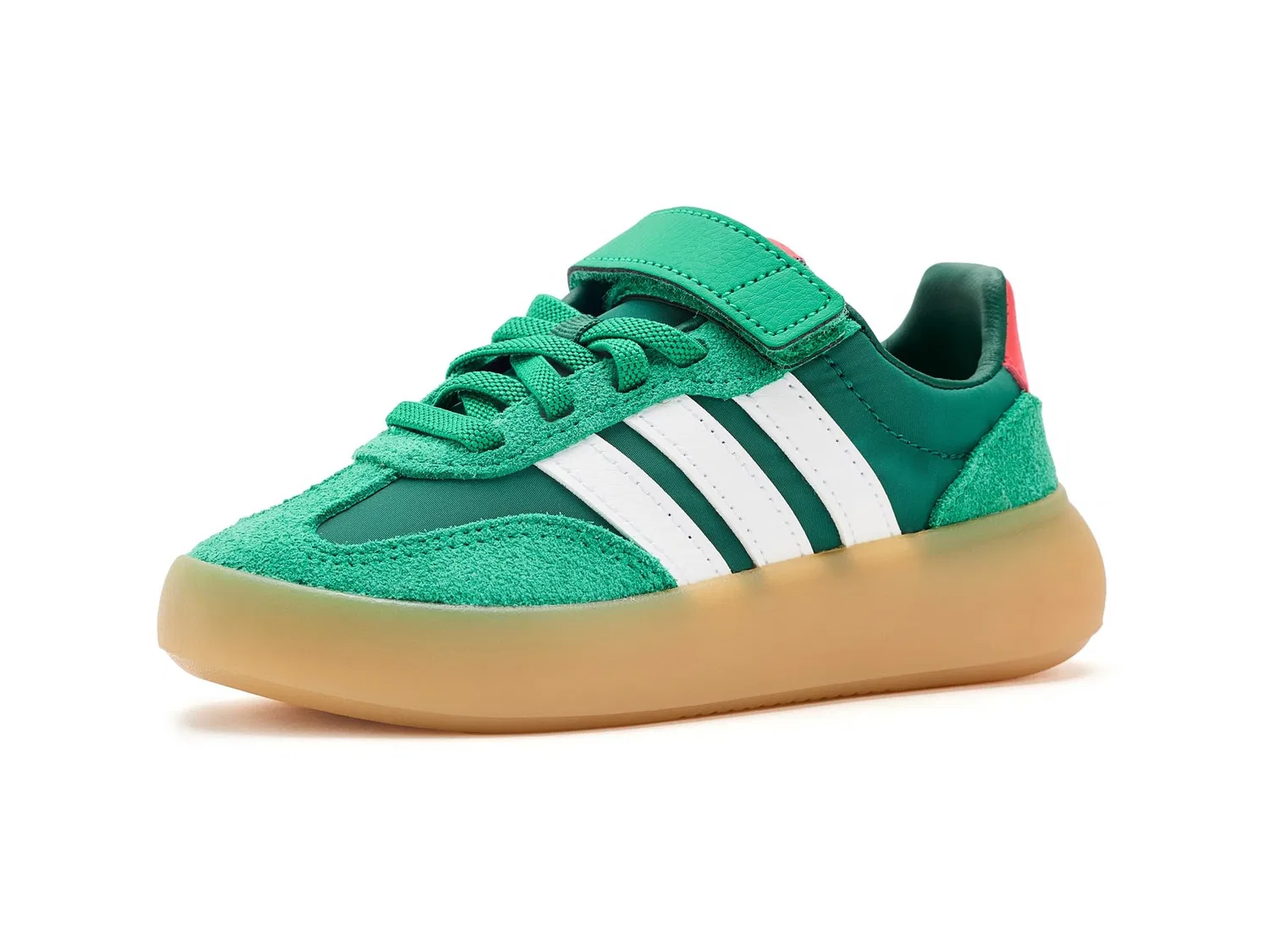 Кроссовки Barreda Decode Elastic Lace & Strap (для маленьких детей) Adidas Kids, Collegiate Green/White/Lucid Red