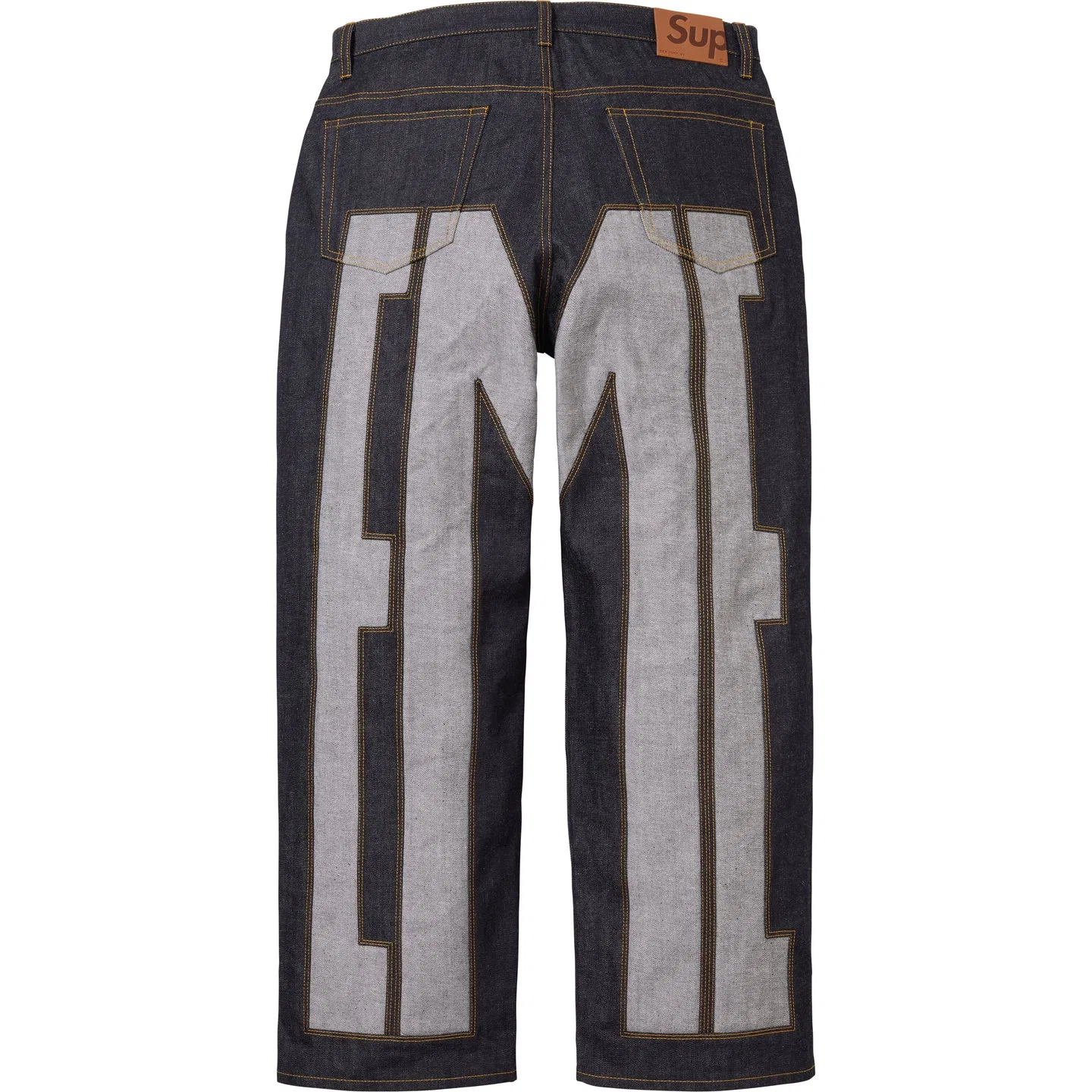 Джинсы свободного кроя с надписью Inset Spellout Baggy Jean Supreme — фото 4