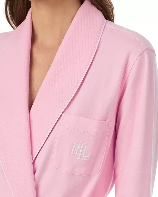 Женский халат с принтом Shawl collar robe Ralph Lauren, розовый — фото 2