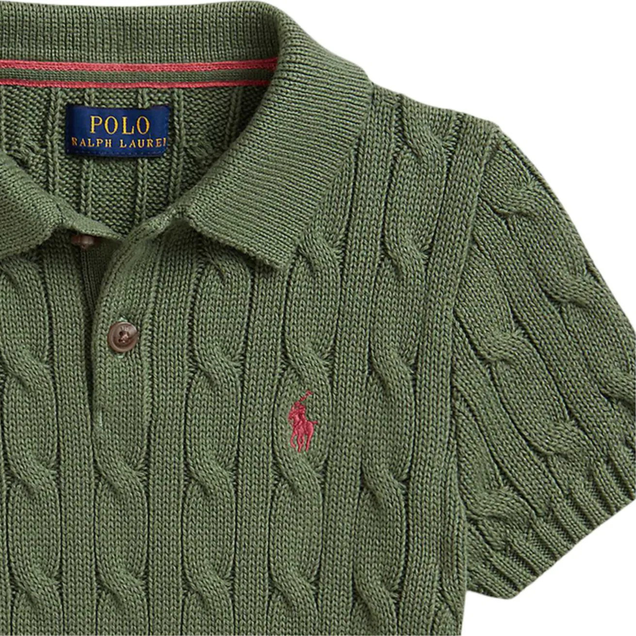Детский свитер с поло-воротником Workwear Green Polo Ralph Lauren — фото 4