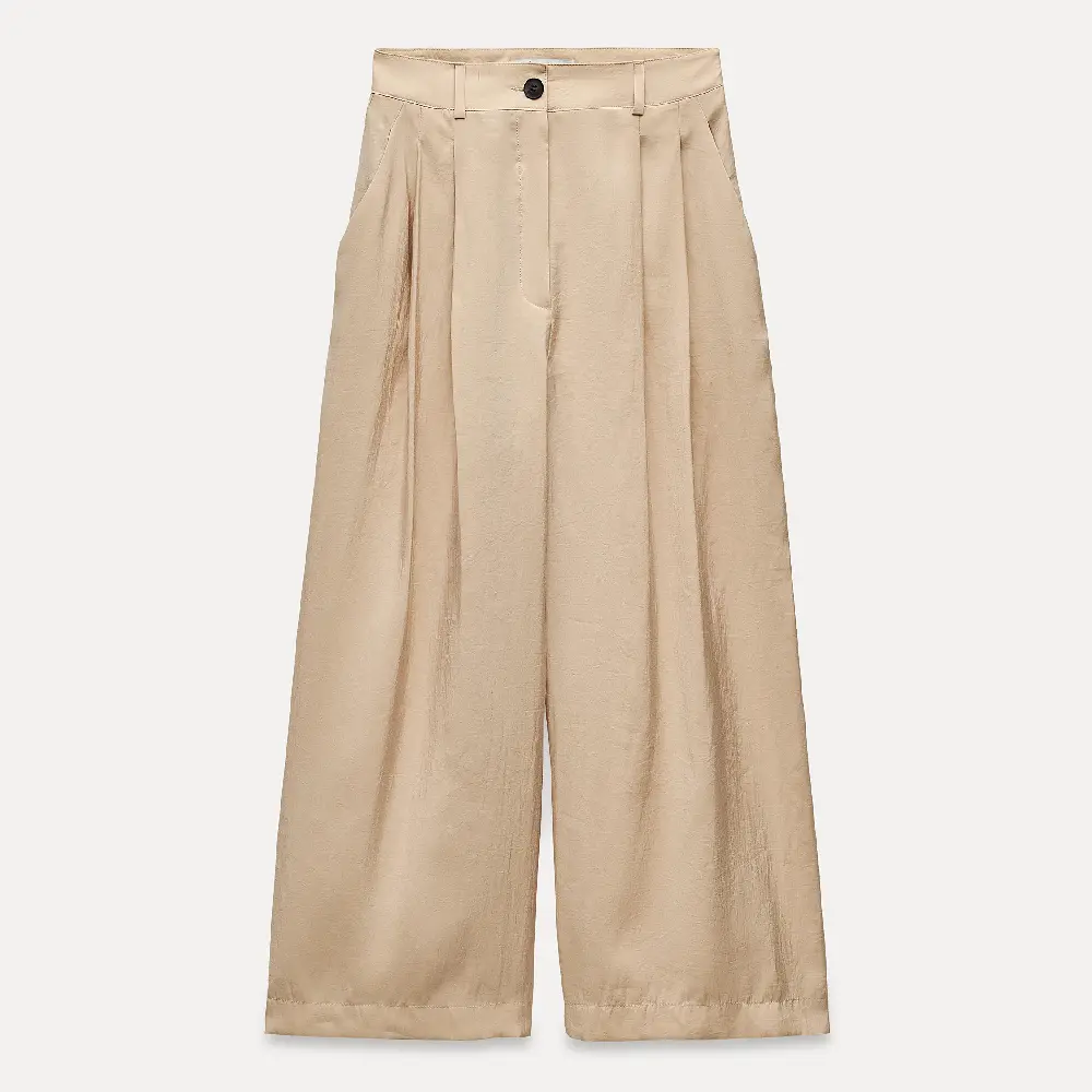 

Брюки Zara Zw Collection Darted, бежевый