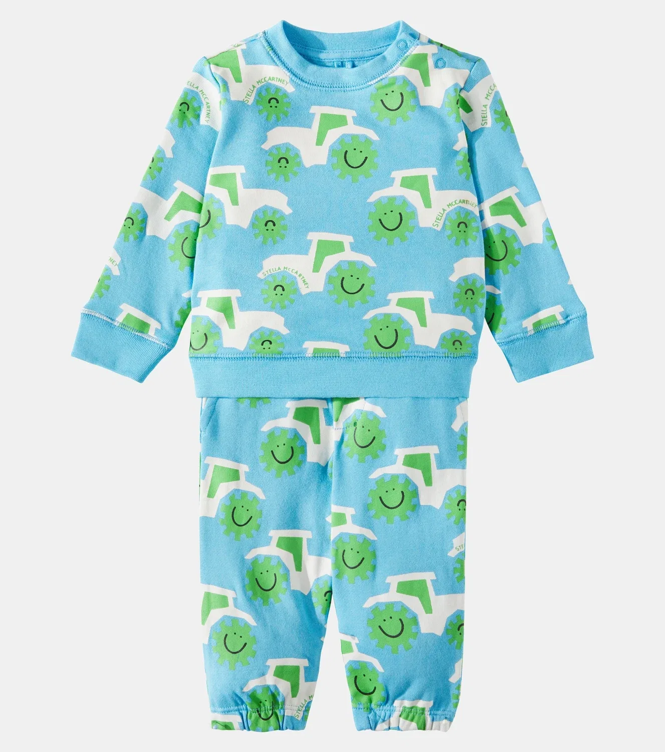 Комплект из фуфайки и спортивных брюк хлопковый Stella Mccartney Kids, синий — фото 2