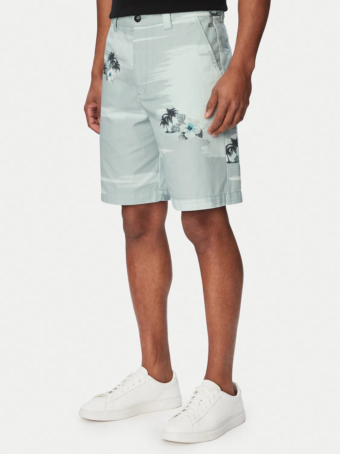 Мужские тканевые шорты прямого кроя Chino Boss, бирюзовый