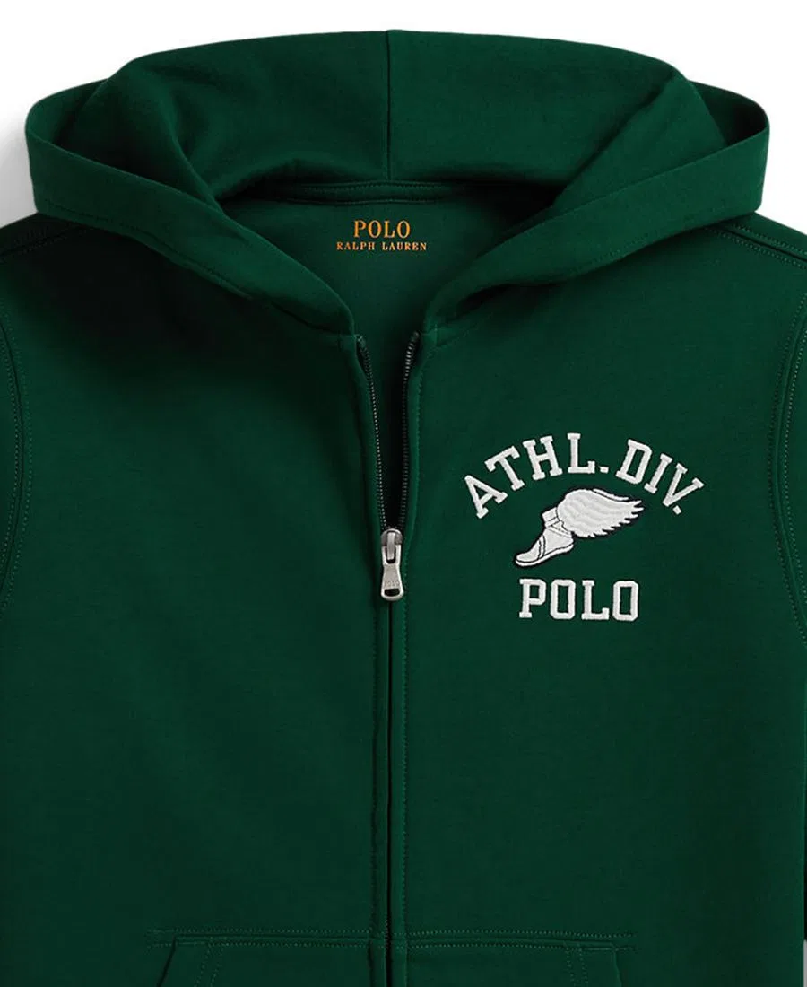 Детский худи с молнией, логотип Polo Ralph Lauren, Hunter Green — фото 3