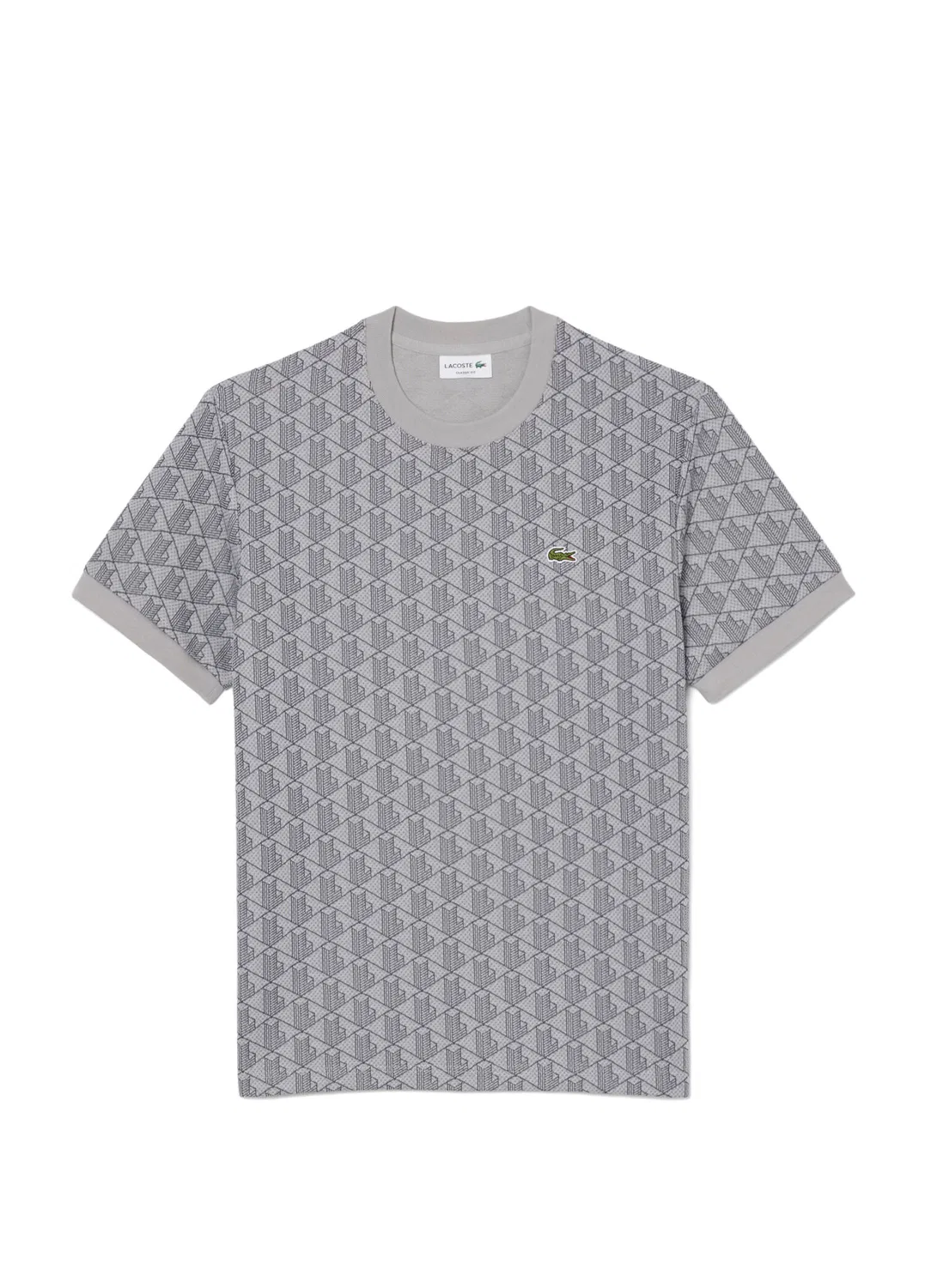 Футболка Lacoste Monogram Classic Fit, серый
