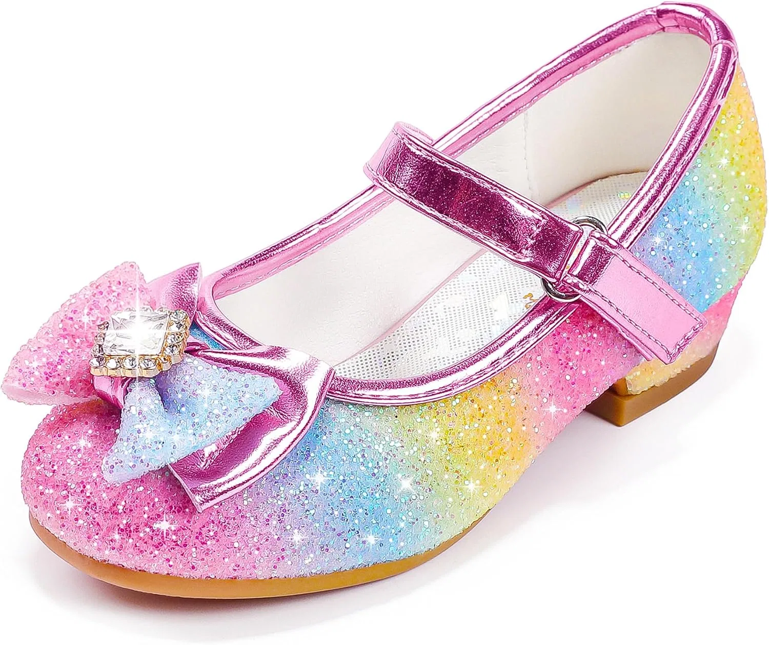 Детские туфли для девочек с блестками Princess Mary Jane Furdeour, Sequins Rainbow