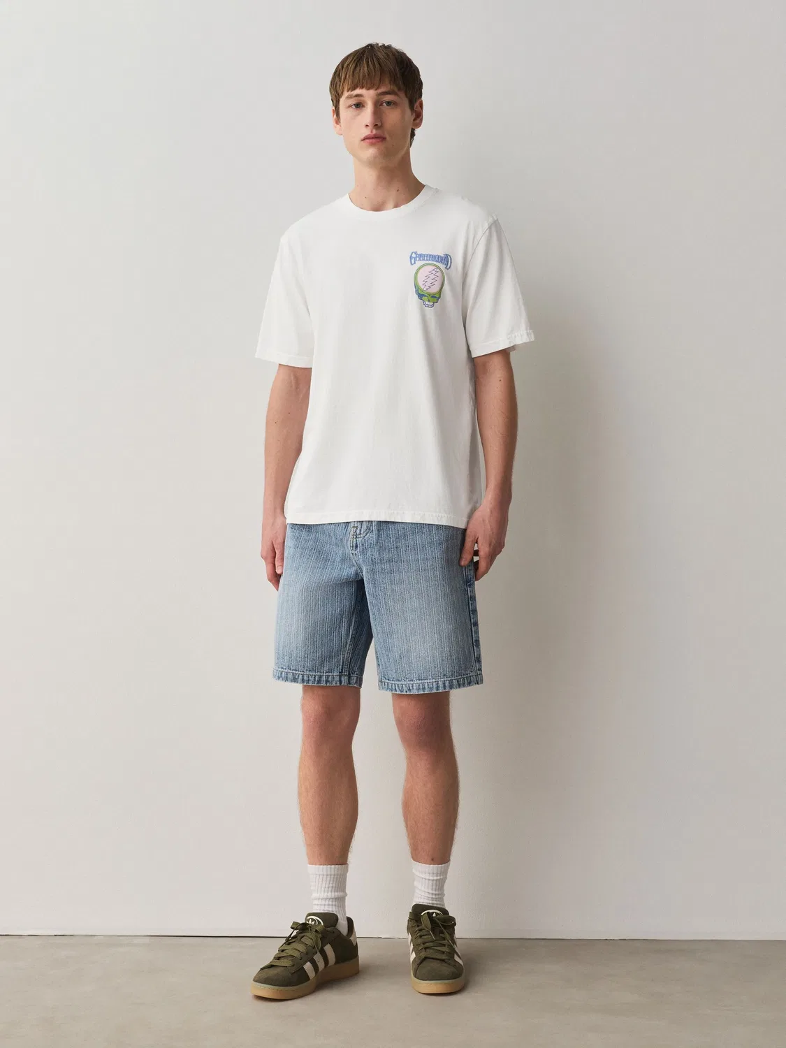 Футболка с графическим принтом Grateful Dead, Relaxed Fit Next, белый — фото 3