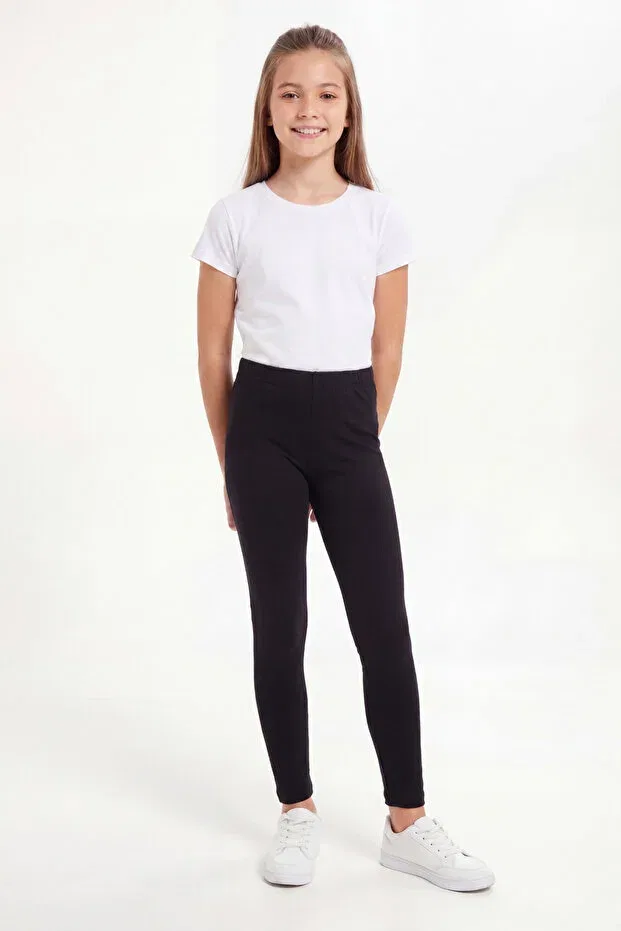 Детские леггинсы для девочек хлопковые Basics Arma Yıldız, Black-3 — фото 4
