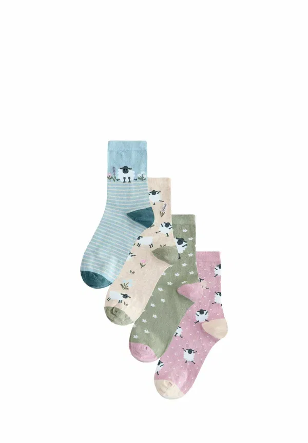 Носки 4 пары, мульти-принт овца, Ankle socks, Next, Multi Sheep Print