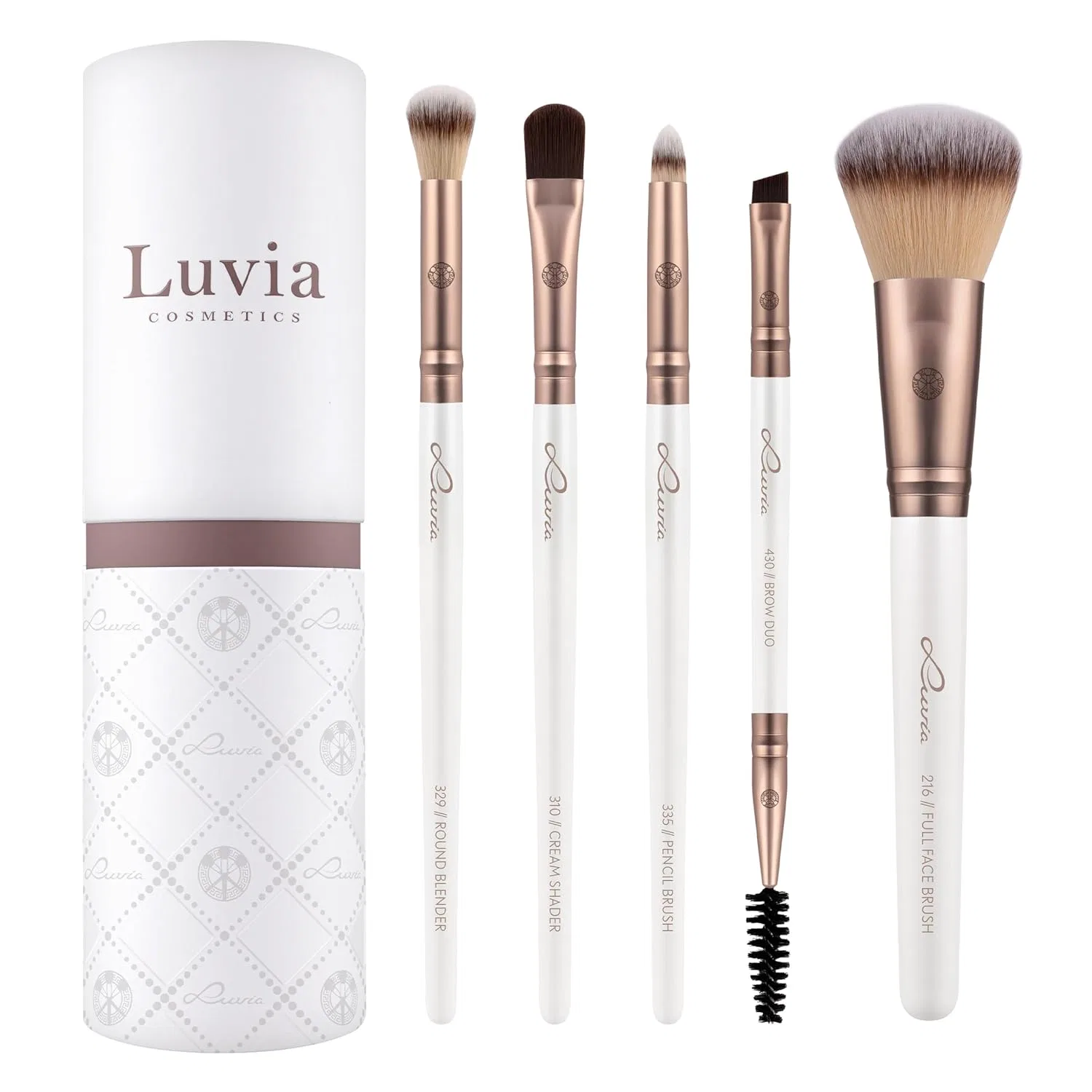 Набор кистей для макияжа, 5 предметов, Luvia Cosmetics, Mother of pearl/coffee