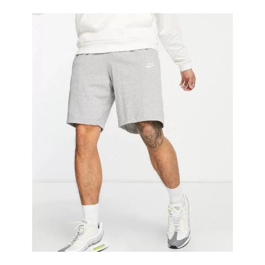 Шорты спортивные хлопковые с карманами Nike Sportswear Club Fleece, Серый — фото 2