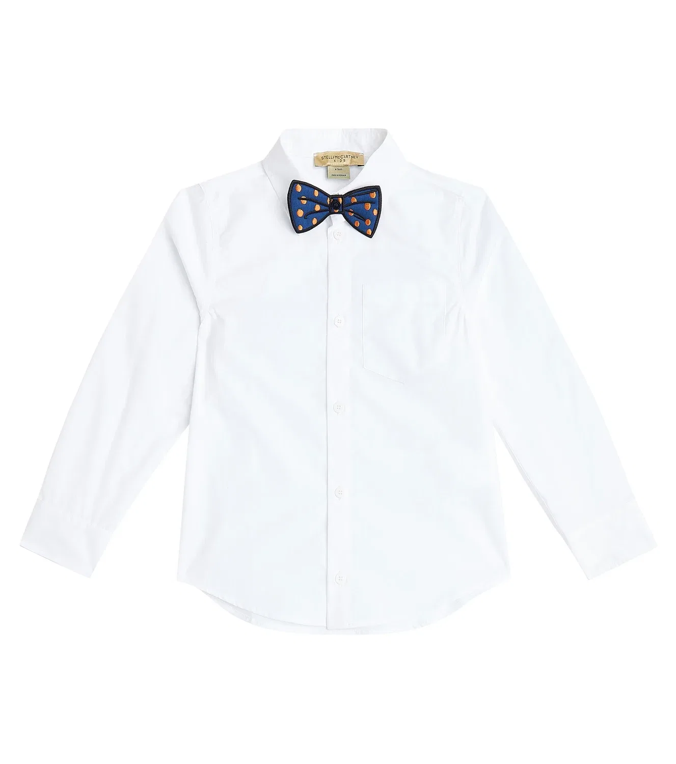 Рубашка из хлопкового поплина с длинным рукавом Stella Mccartney Kids, белый