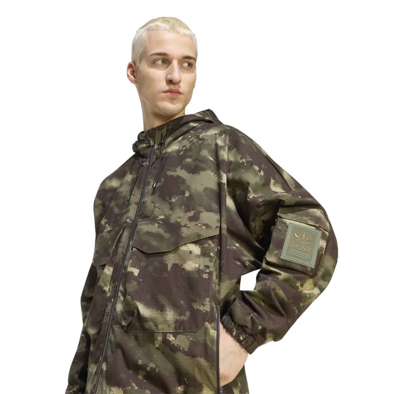 Куртка мужская Camo Jacket Adidas, цвет Olive Strata — фото 3