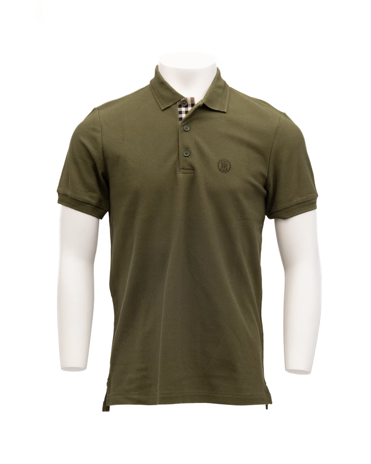 Мужское поло с коротким рукавом Olive Cotton Polo Shirt Burberry, Olive