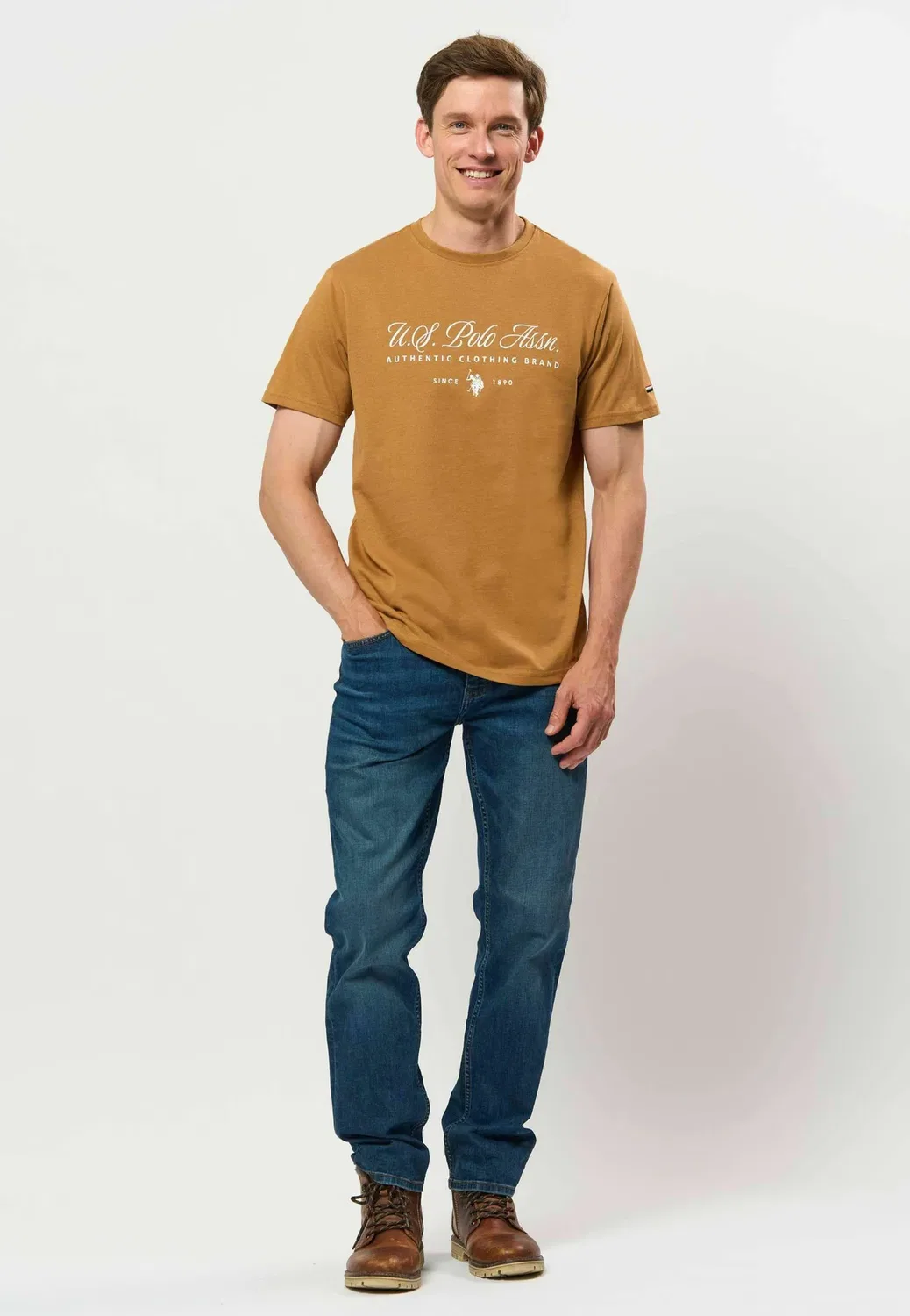 Умдаг - футболка с принтом U.S. Polo Assn., Brown Sugar — фото 2
