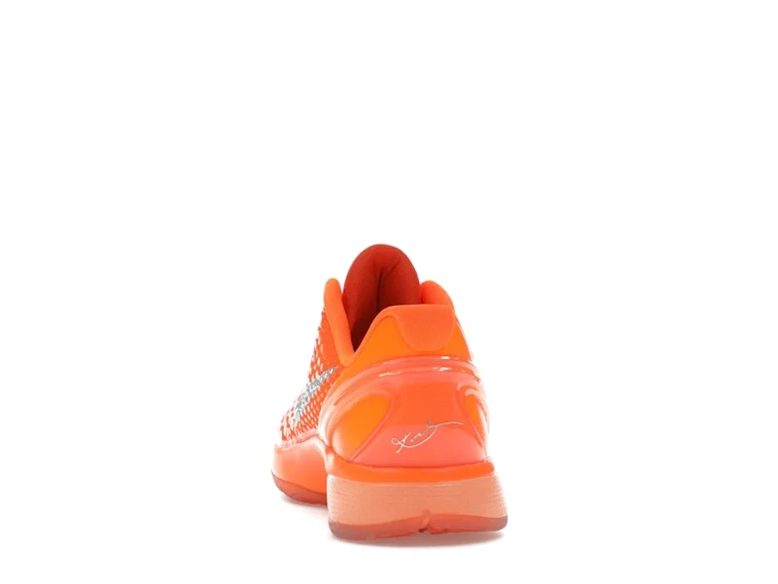 Детские кроссовки для баскетбола с низким профилем Nike Kobe 6, Total Orange/Metallic Silver/Cosmic Clay — фото 4