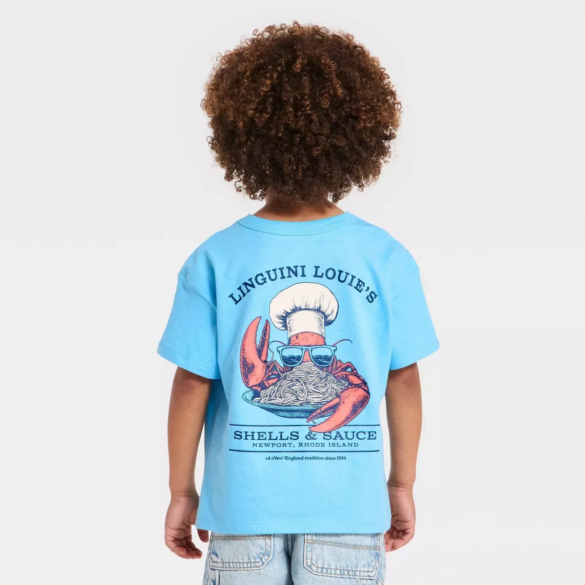 Детское футболка с принтом Oversized T-Shirt INFANT/TODDLER BOY, Blue — фото 3