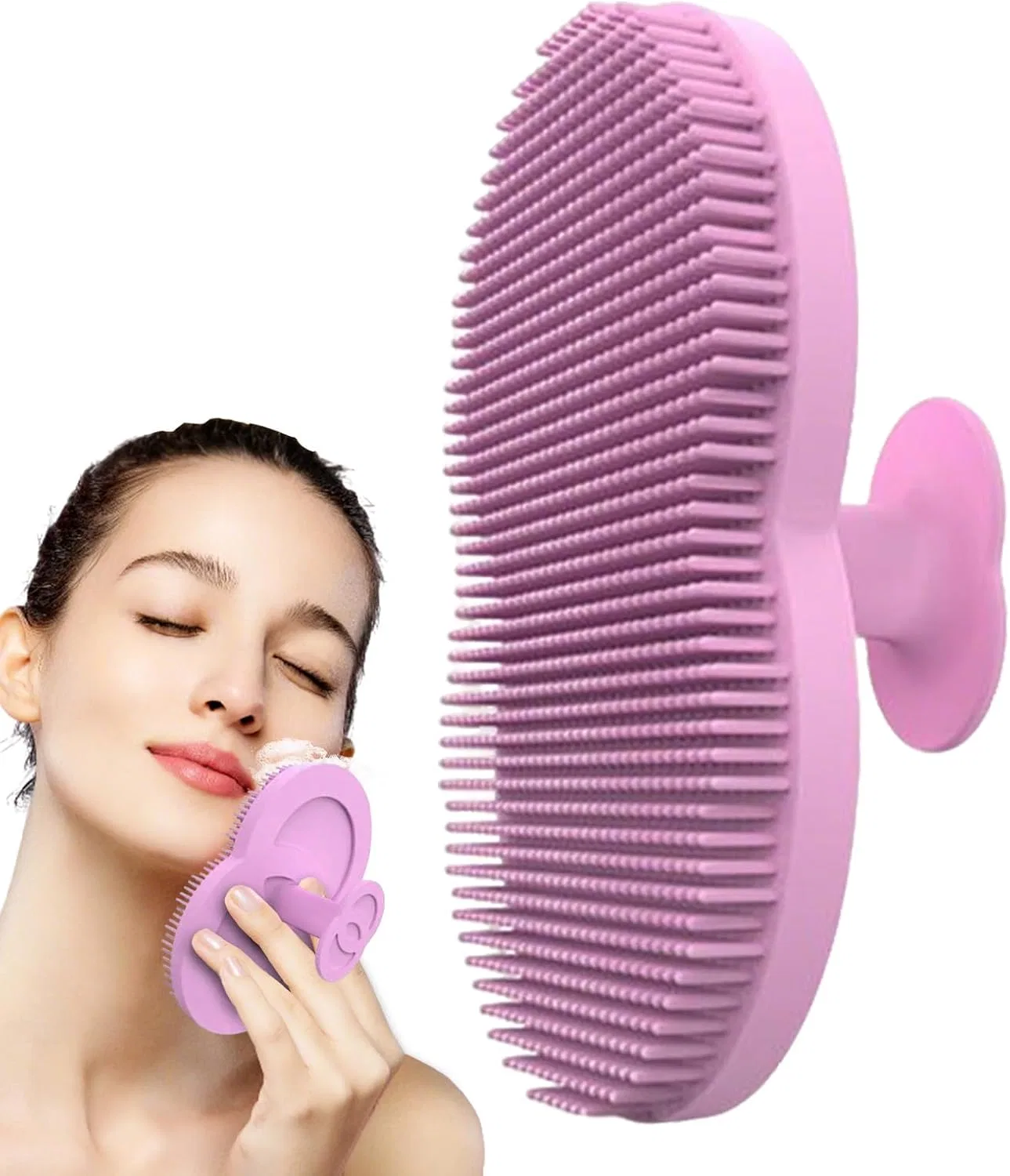 Силиконовая щетка для лица с массажной функцией, Generisch, 1 шт, Pink