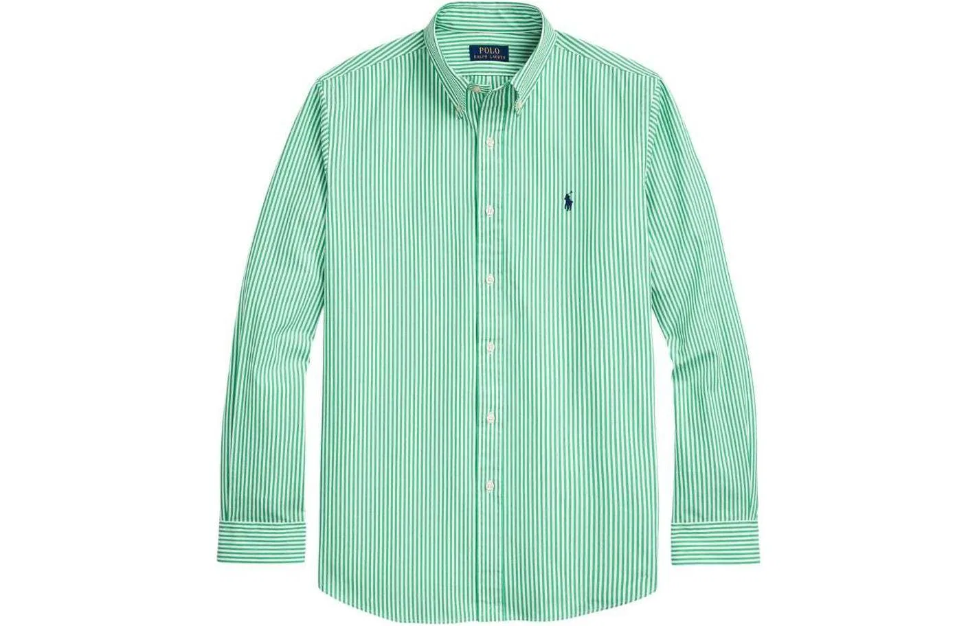 Мужская рубашка-поло с полосками Polo Ralph Lauren, Green & White