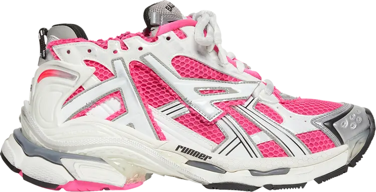 Кроссовки Balenciaga Wmns Runner Sneaker White Neon Pink, розовый