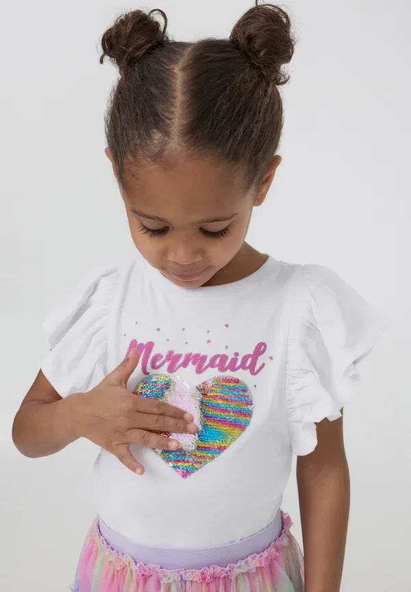Футболка с принтом Print t-shirt Terranova bianco ottico, белый — фото 4