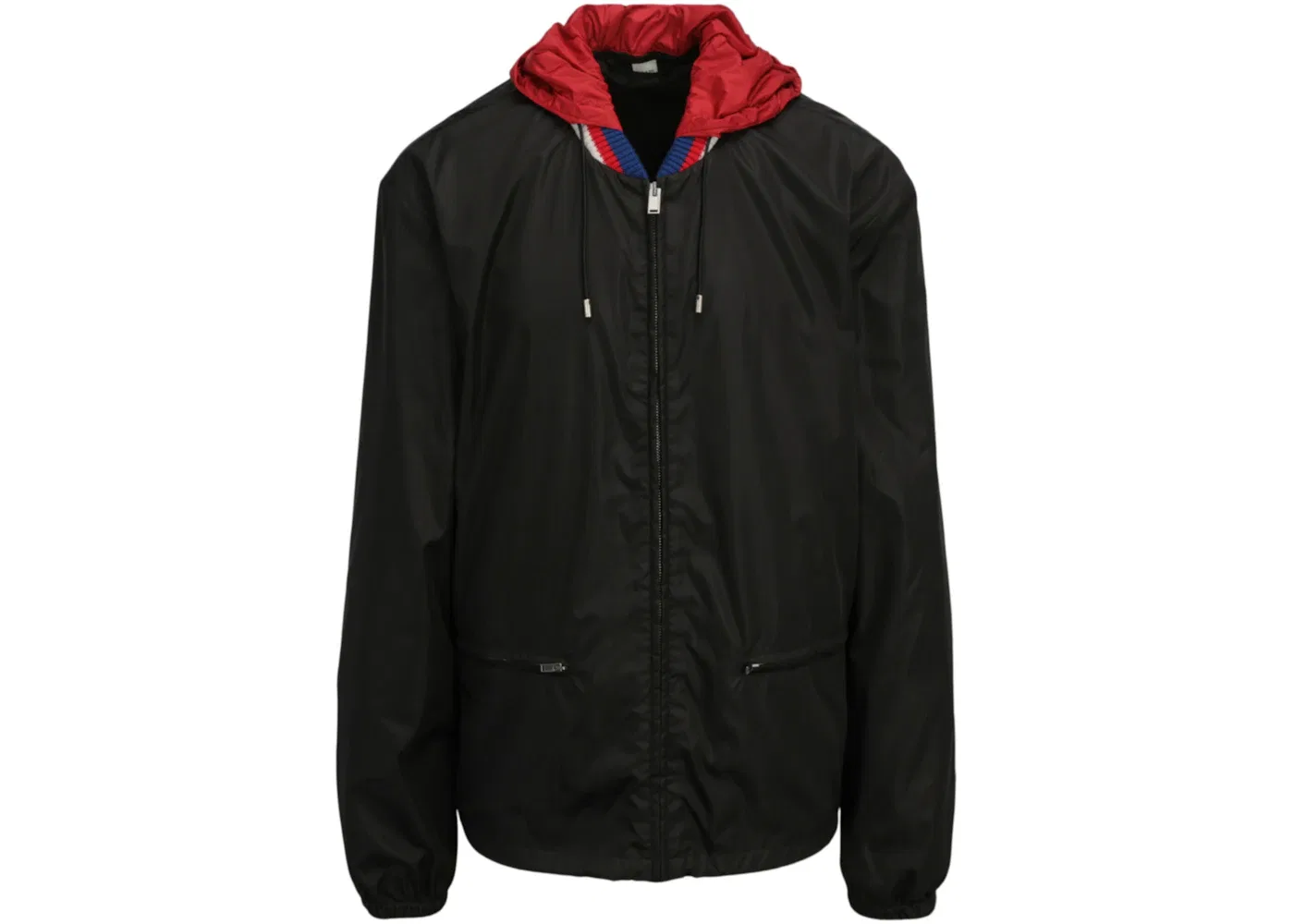 Мужская куртка с капюшоном нейлоновая Jacket Gucci, Black/Ruthenium Grey