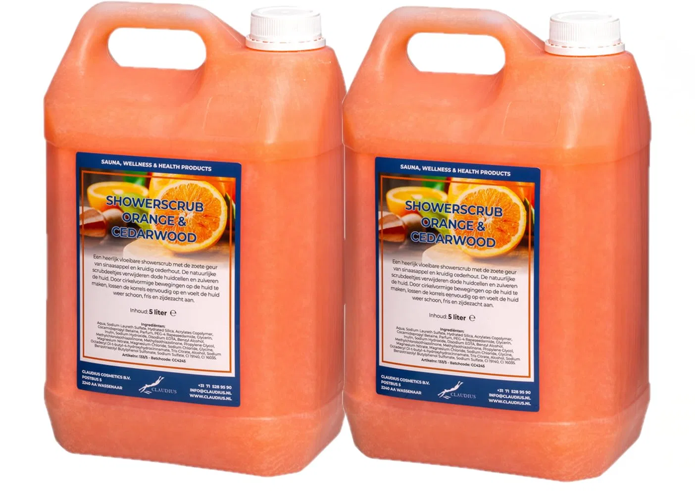 Скраб для душа Sweet Orange & Cedarwood, Claudius, набор 2 шт., 5 л