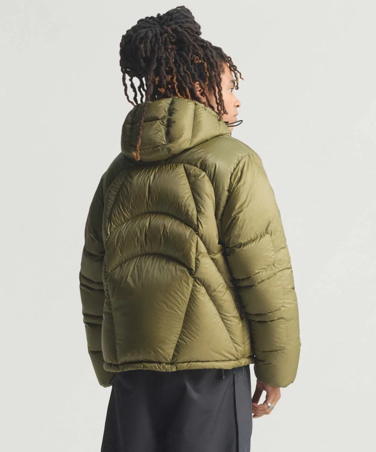 Мужское/Женское утепленное пальто с капюшоном, рипстоп, Adidas Originals, Khaki — фото 2
