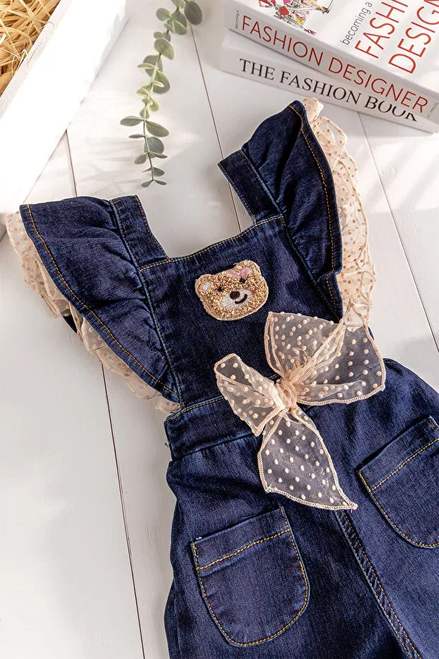 Детский комбинезон джинсовый с воланами Babymod, Navy Blue — фото 3