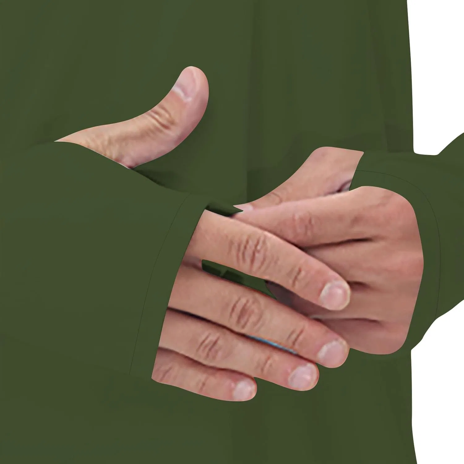 Мужская футболка с солнцезащитой UPF 50+ длинным рукавом, Army Green — фото 4