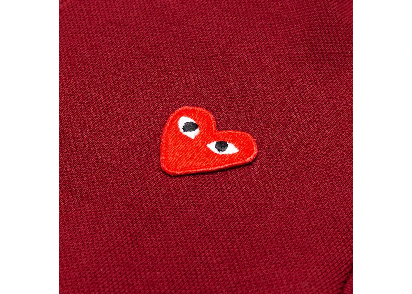 Детское поло с вышивкой эмблемы Comme des Garcons PLAY, Burgundy — фото 2